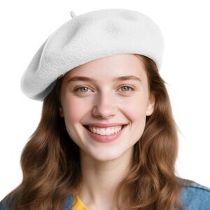 1278 French Breathable Solid Color Wool Beret Hats,artist Painter Beanie Hat